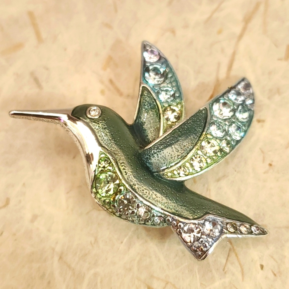 Liz Claiborne vintage hummingbird brooch AG